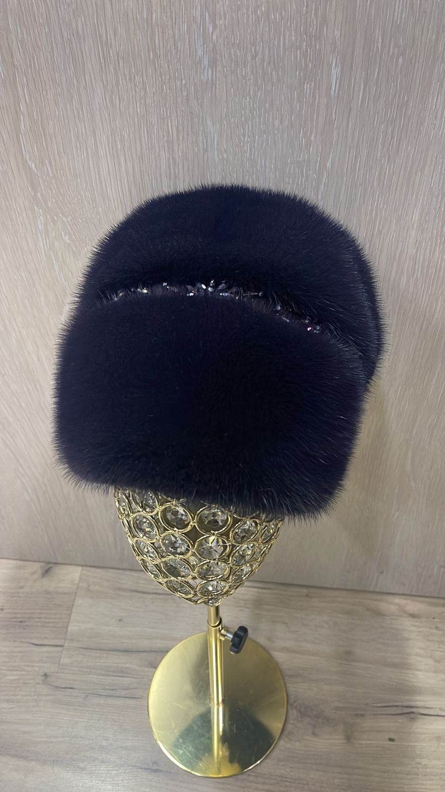 Шапка SemiFur размер 57, 58, 59, 60, фиолетовый