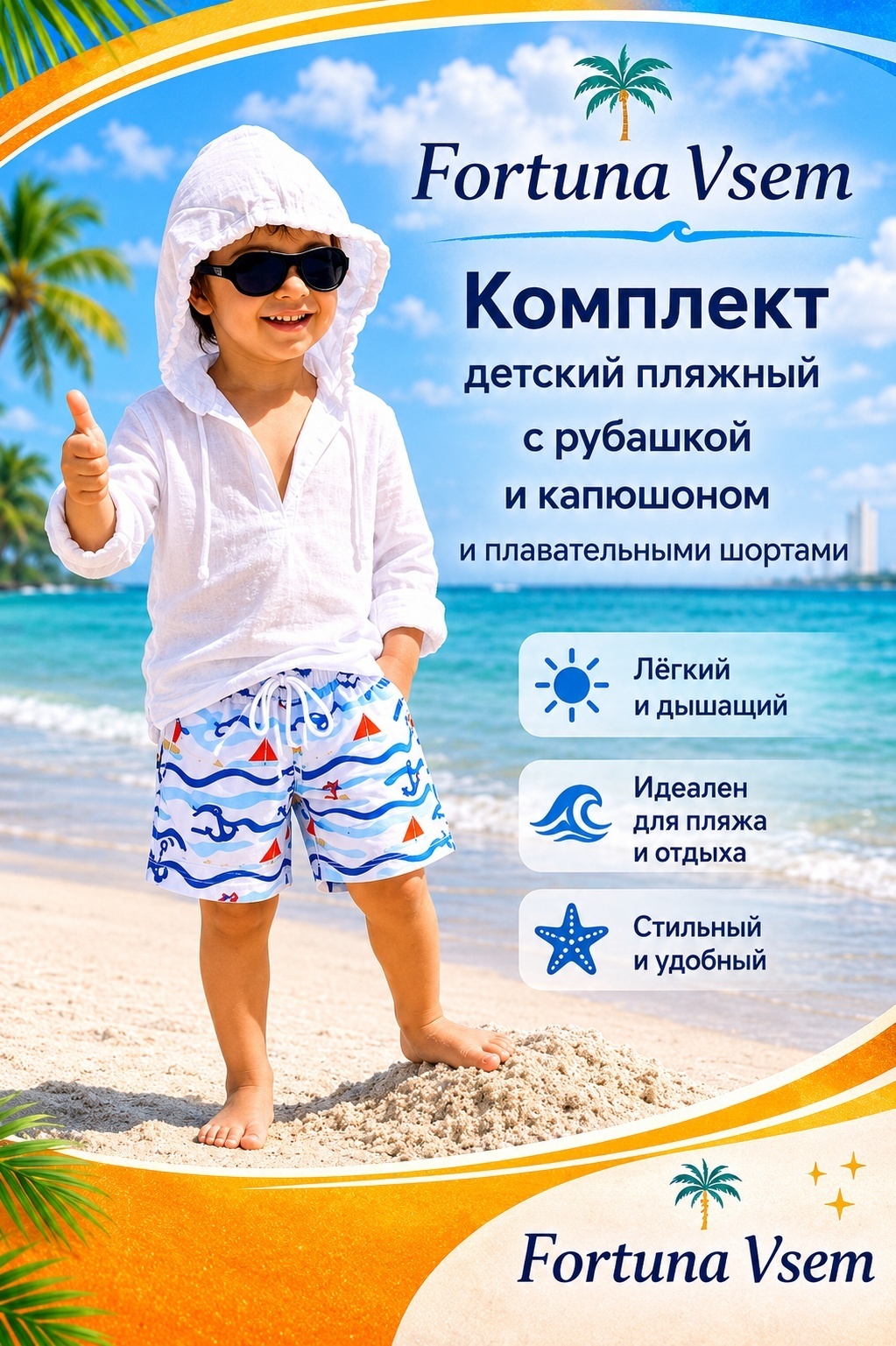 Комплект Fortuna Vsem белый, голубой