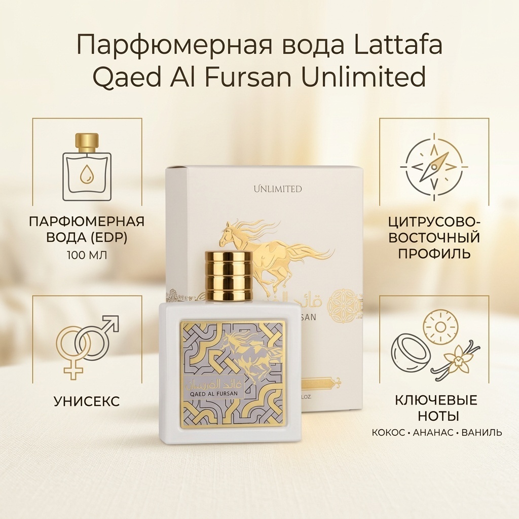 Lattafa Perfumes Lattafa Perfumes Qaed Al Fursan Unlimited парфюмерная вода EDP 100мл унисекс парфюмерная вода EDP 100 мл, унисекс