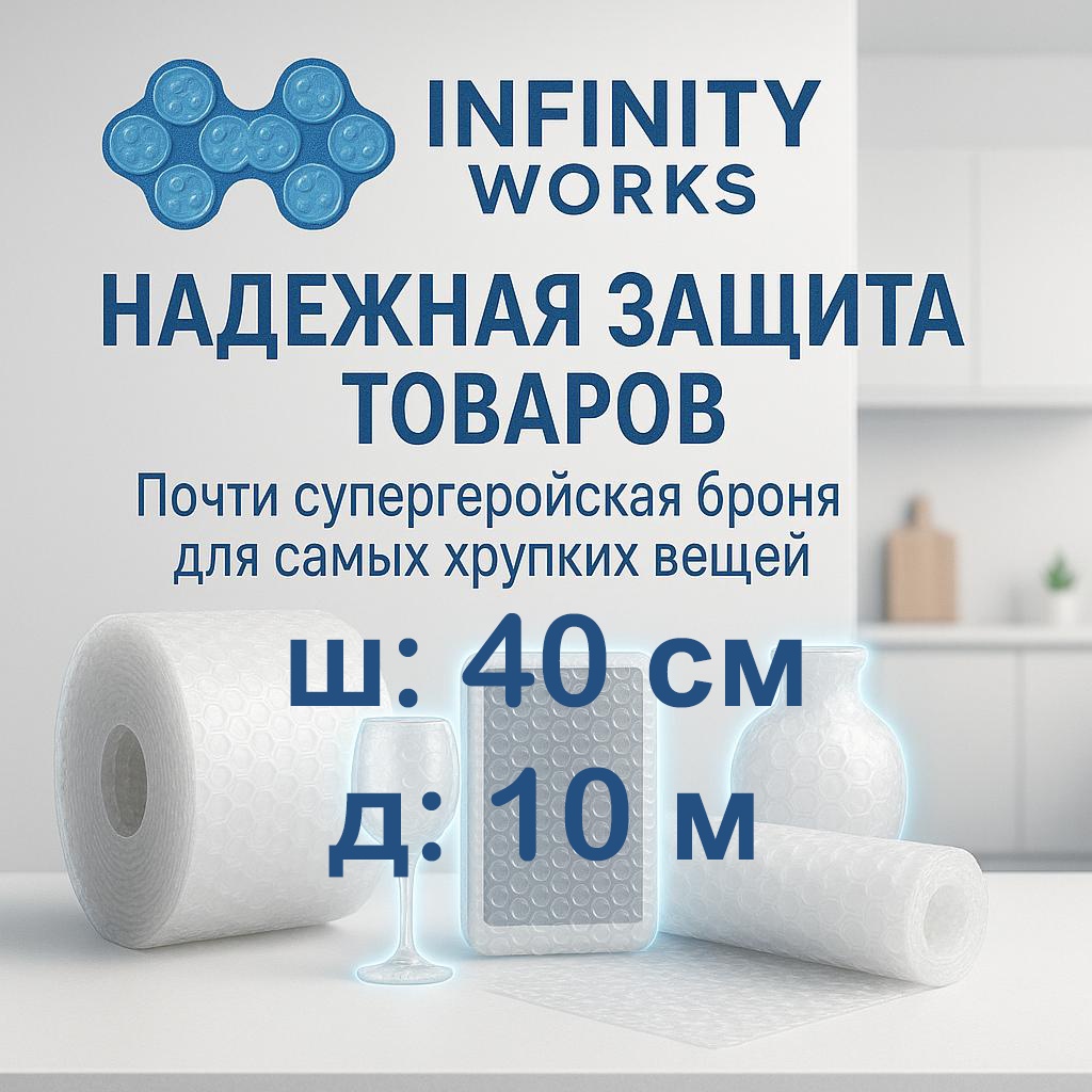 Воздушно-пузырьковая пленка Infinity Works VP-4010-017 полиэтилен 1000 см 1 шт