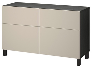 Комод IKEA BESTÅ, 120x42x74 см, черный, бежевый