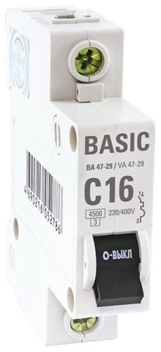 EKF автоматический выключатель 1P 16 A, 4.5 кА, 220 В