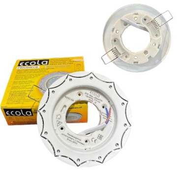 Встраиваемый светильник Ecola GX53 20 Вт 220 В  Софит Ecola GX53 H4 DL5384 св-к Звезда Белый/Алюм. 20x110 FW5384ECB