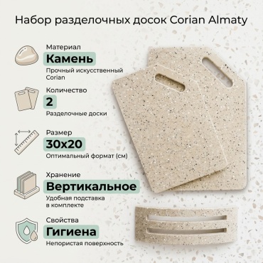Corian Almaty набор разделочных досок 582354 2 шт