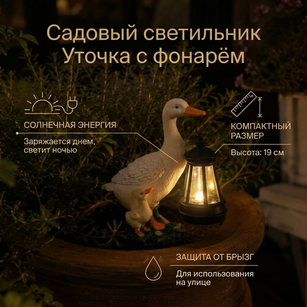 Уличный светильник на столбе / опоре LED 19 см