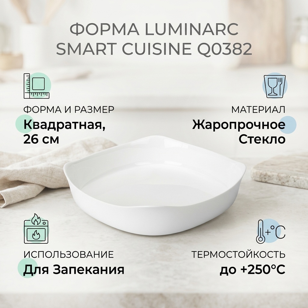 Форма для запекания Luminarc стекло, 1 шт
