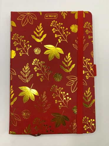 Ежедневник Листочки, A5, 120 л, красный