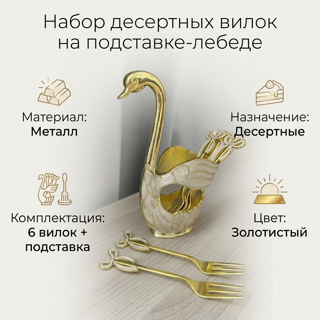 Вилка 6 шт, золотистый 351895272