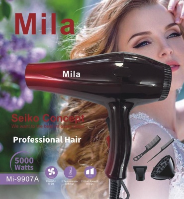 Mila Mi-9907A фен черный, красный