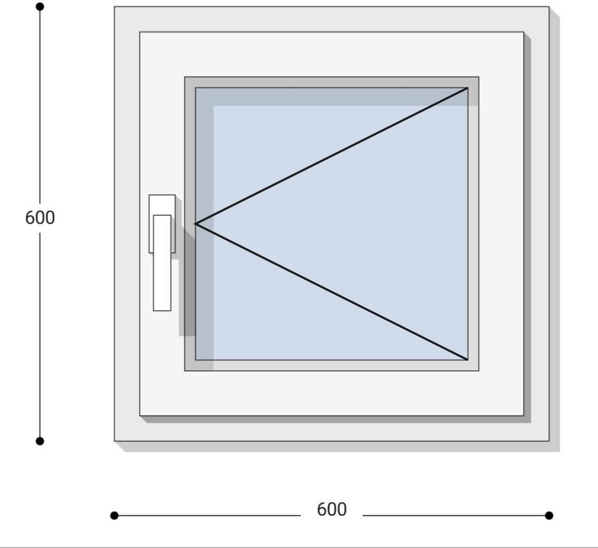 Окно Smart 600x600 600x600 мм, универсальная