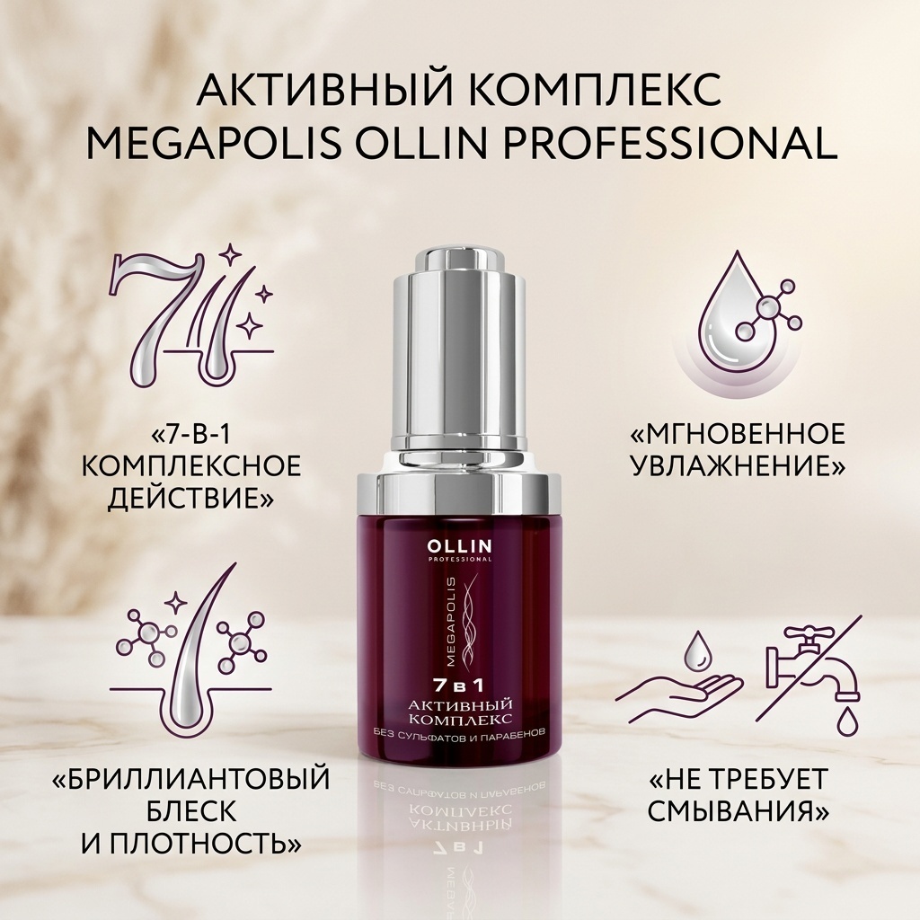 Ollin Professional Megapolis Активный комплекс 7 в 1 бальзам 30 мл