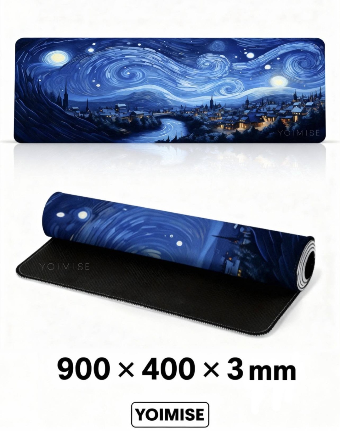 Коврик для мыши YOIMISE Starry night Van Gogh 900x400x3 мм синий