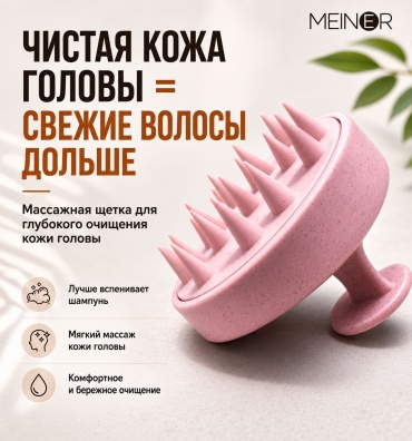 MEINER щетка-массажер 8х6 см розовая