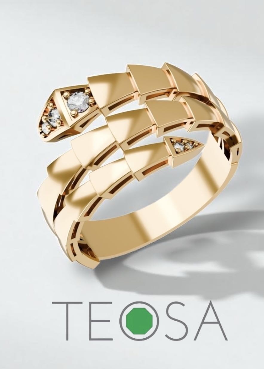Teosa Te1 размер 18 вес 2.4 г золото, фианит
