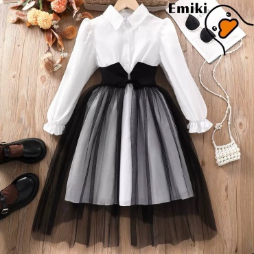 Нарядное платье Emiki черный, белый
