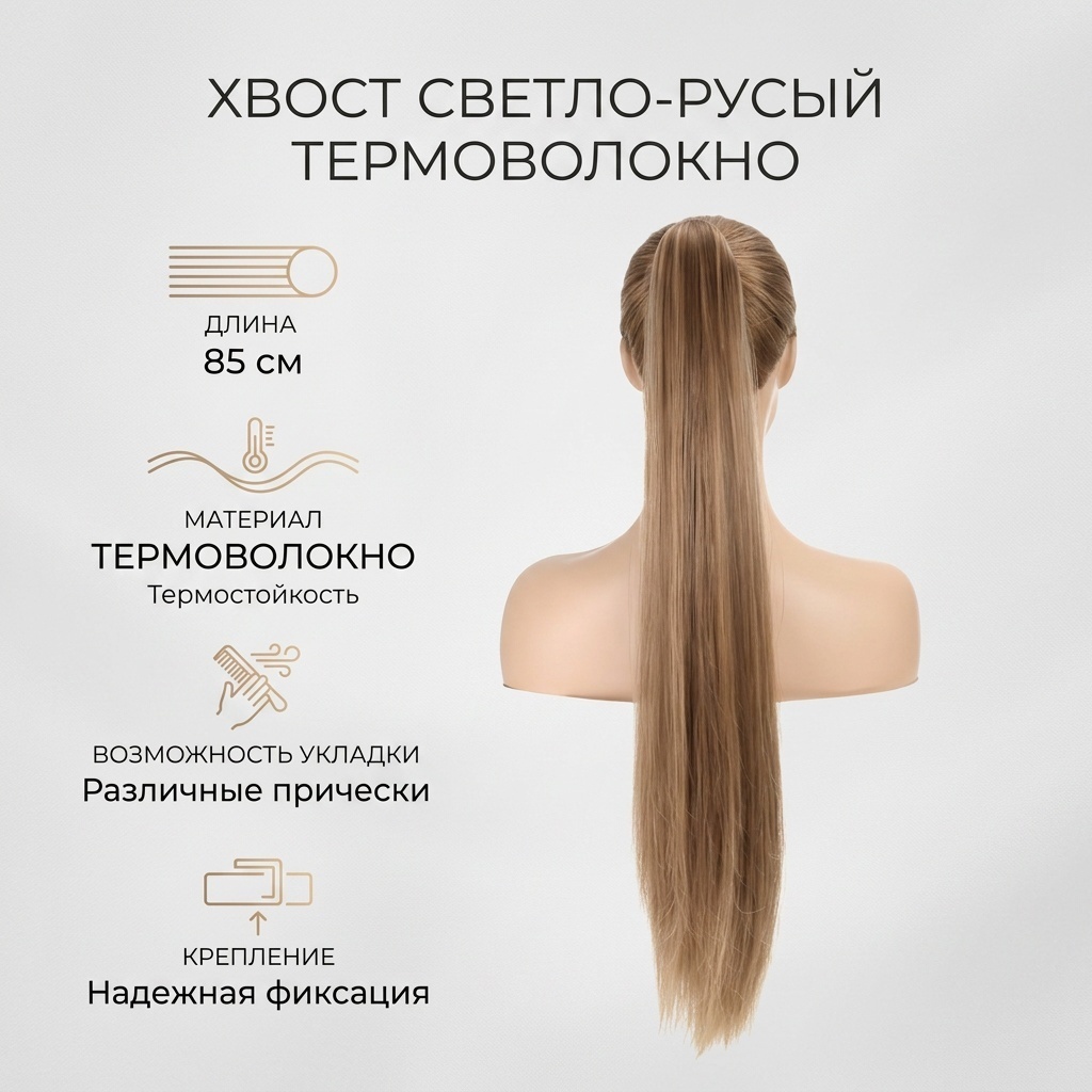 Хвост светло-русый женский