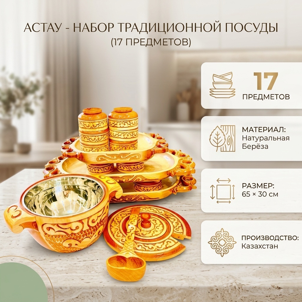Астау Астау Астау 65х30 см, береза, 17 шт