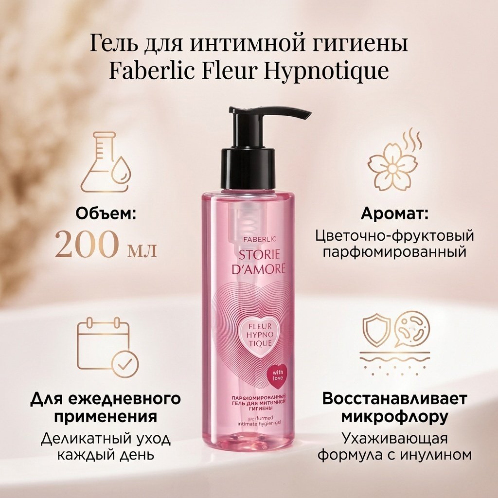 Парфюмированный гель для интимной гигиены Fleur Hypnotique гель для интимной гигиены 200 мл