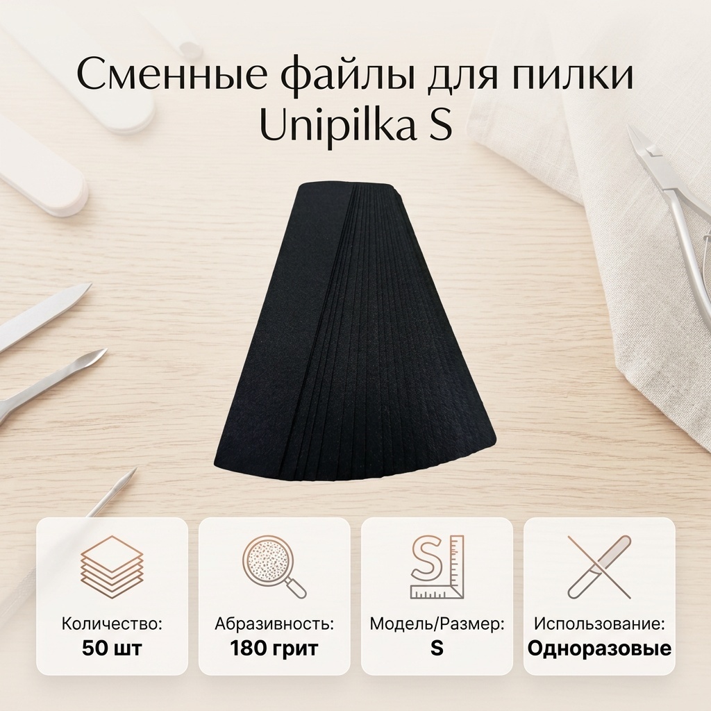 Unipilka сменные файлы для пилки S 180 грит черный 50 шт