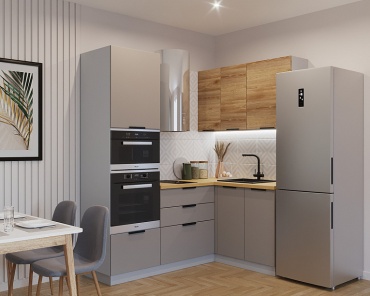 Кухонный гарнитур ART KITCHEN , 200x220х140 см, ЛДСП, белый