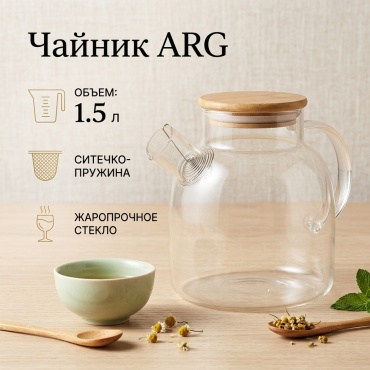 Чайник ARG SPK148 1.5 л, стекло