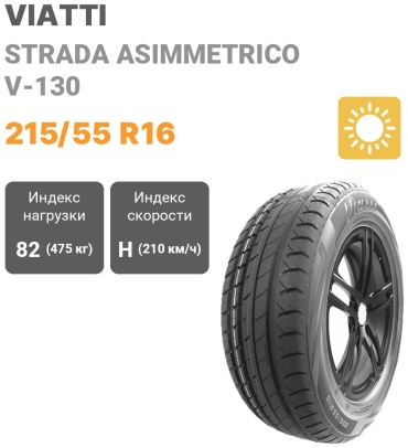 Viatti Strada Asimmetrico V-130 215/55 R16 82H