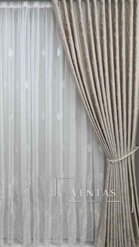 Тюль VENTAS 500x250 см 1 шт, сетка, молочный