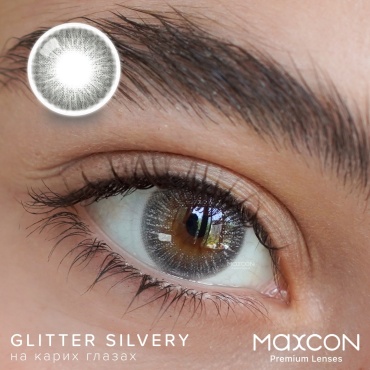 Контактные линзы MAXCON Glitter Silvery -1.50 кривизна 8.6 на три месяца 2 шт