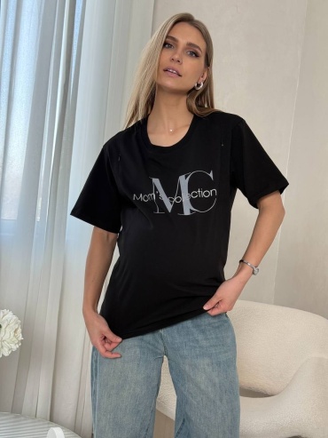 Футболка Moms Collection черный, серебристый