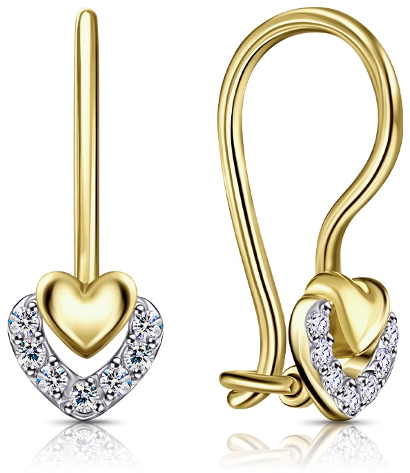 Серьги Lucente EAR-LU-585-765215 вес 0.903 г золото, фианит