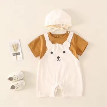 Комбинезон 27kids коричневый, белый