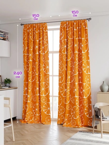 Портьеры limoncello 150x240 см 1 шт, полиэстер, белый