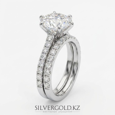 Кольцо Ipekyolu Jewellery 5 карат 15177AY размер 17 вес 5 г серебро, муассанит