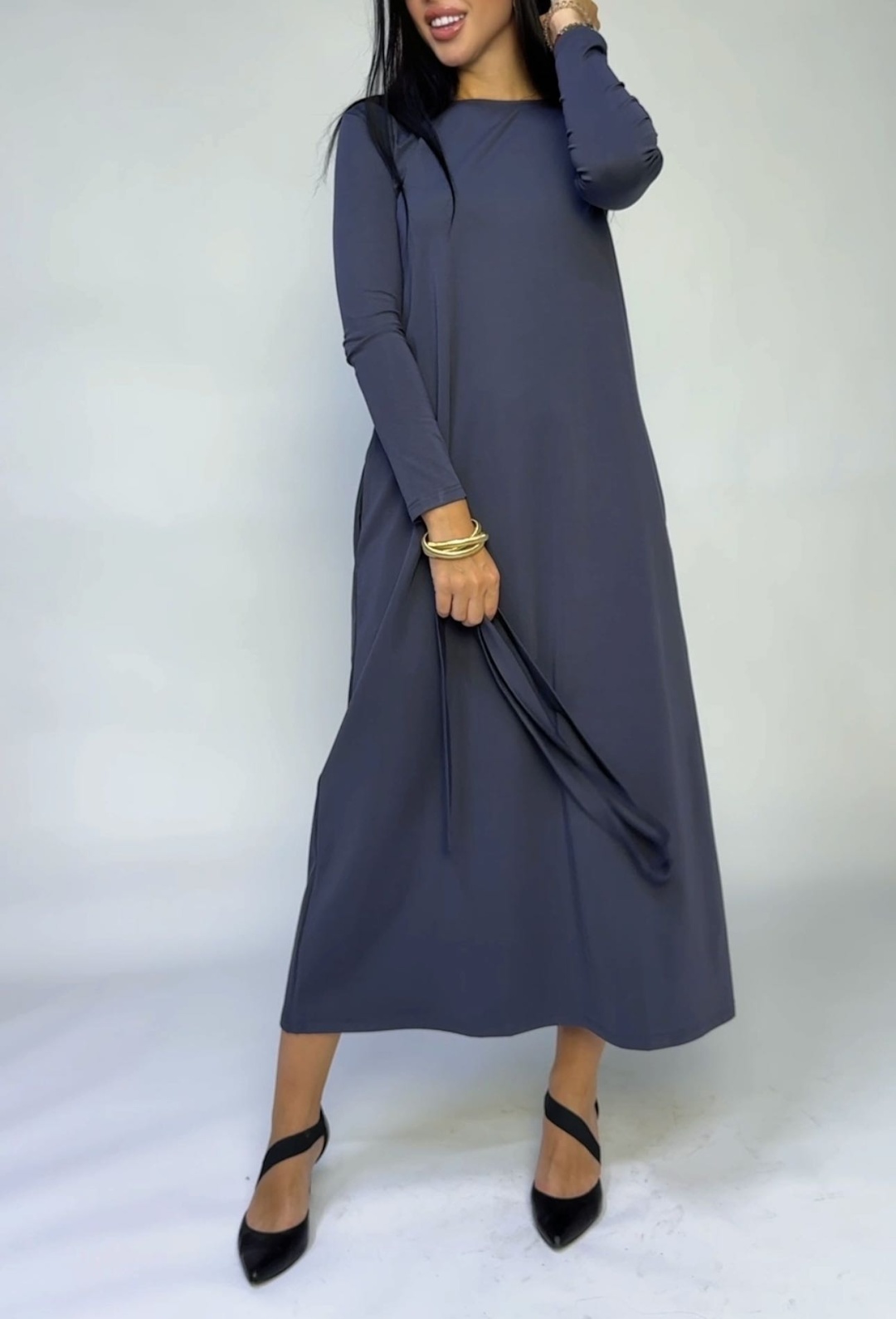 Повседневное платье LALINA FASHION BRAND графит