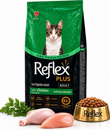 Reflex Plus Adult для взрослых кошек, курица 1.5 кг