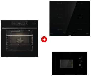 Gorenje BSA6737E15BG черный + варочная поверхность GI6401BSCE + микроволновая печь BM201AG1BG