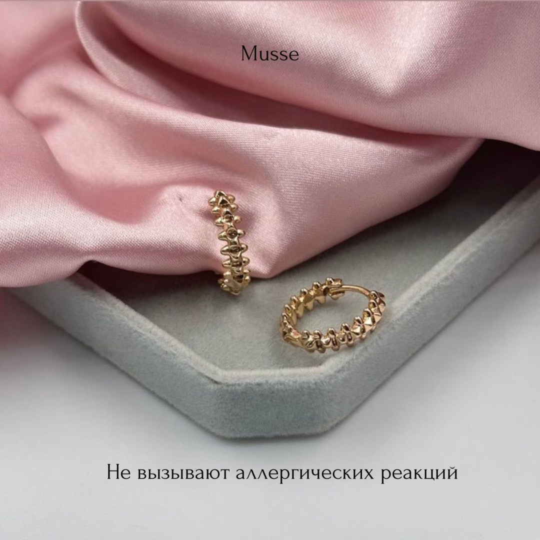 Серьги Musse медицинское золото, без вставок