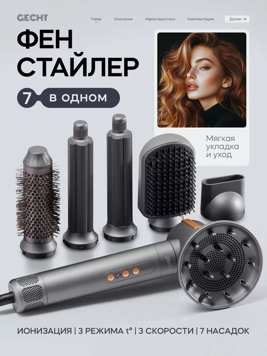 Gecht 757725120 компактный фен серый