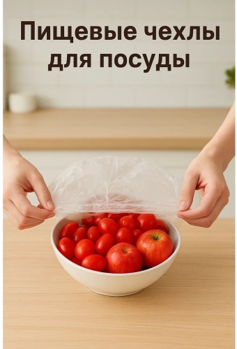 Пакет Пищевые пакеты фасовочные шапочки для посуды, крышка чехол 100шт для хранения продуктов