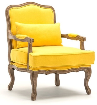 Кресло AMELIE VIP-6357 , обивка лен, ткань, хлопок, коричневый, желтый