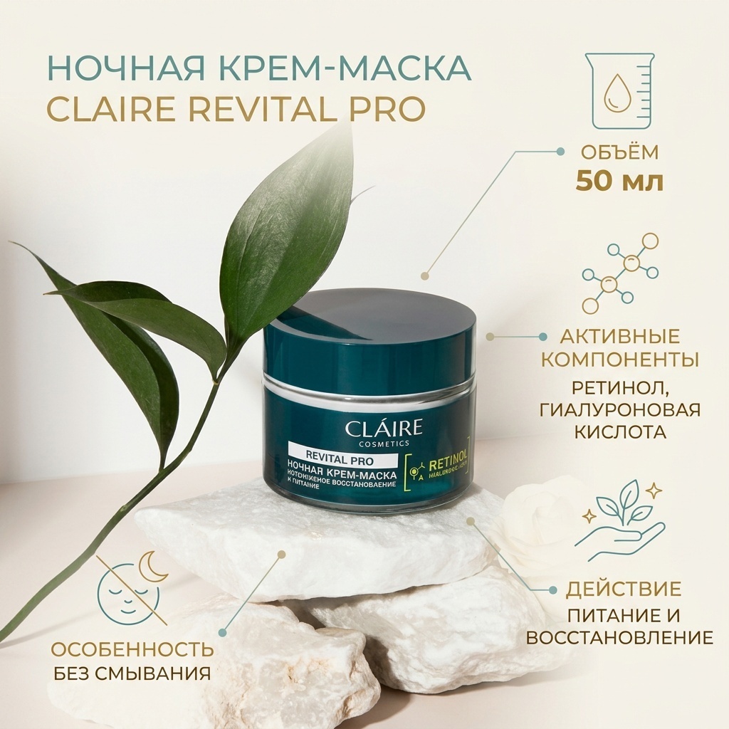 Маска для лица Claire Cosmetics крем Claire Revital Pro 50 мл