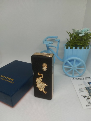 Lighter газовая зажигалка Турбо зажигалка Тигр с ножом, металлический сплав, пластик