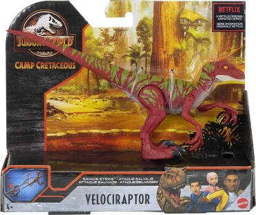 Mattel Мир Юрского периода. атакующий Велоцераптор, (прыжок) 15 см 1 шт