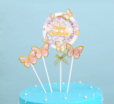 Happy birthday топперы для торта 4 шт