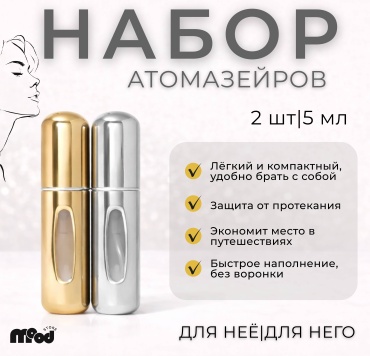Атомайзер самозаправляющийся металл 0.5 мл 2 шт