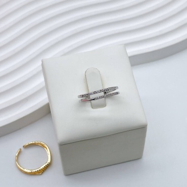 Кольцо Xuping Jewelry 339353218 размер регулируемый титан, пластик, серебристый