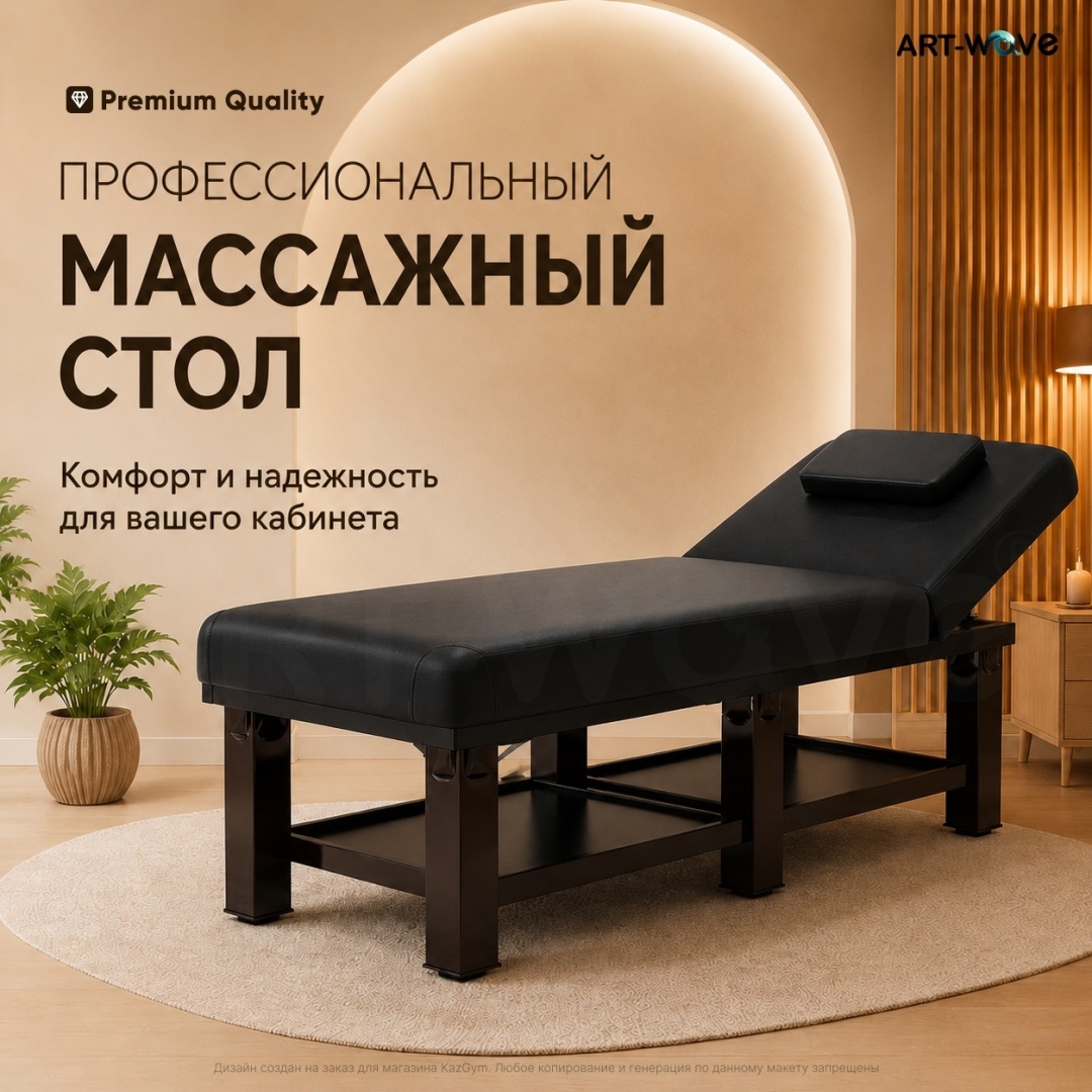 ART-Wave стол до 500 кг черный 80х190 см