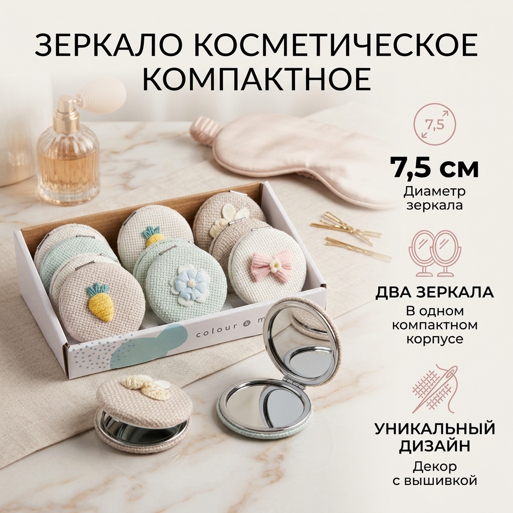 Зеркало карманное 7,5 см