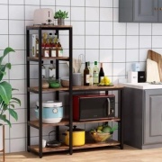 Стеллаж напольный 30242545_329856432, 100x40x175 см, черный, коричневый