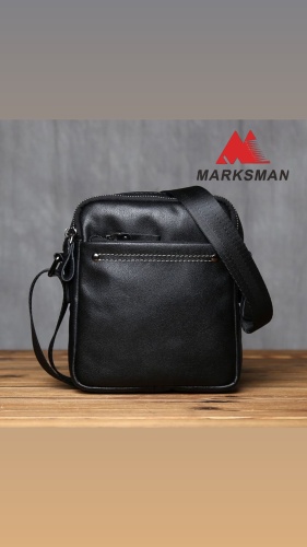 Барсетка Marksman натуральная кожа черный